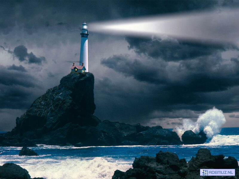 Lighthouse on a stormy coast