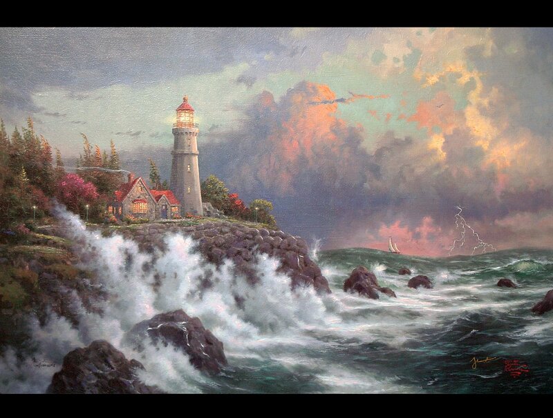 Lighthouse on a stormy coast