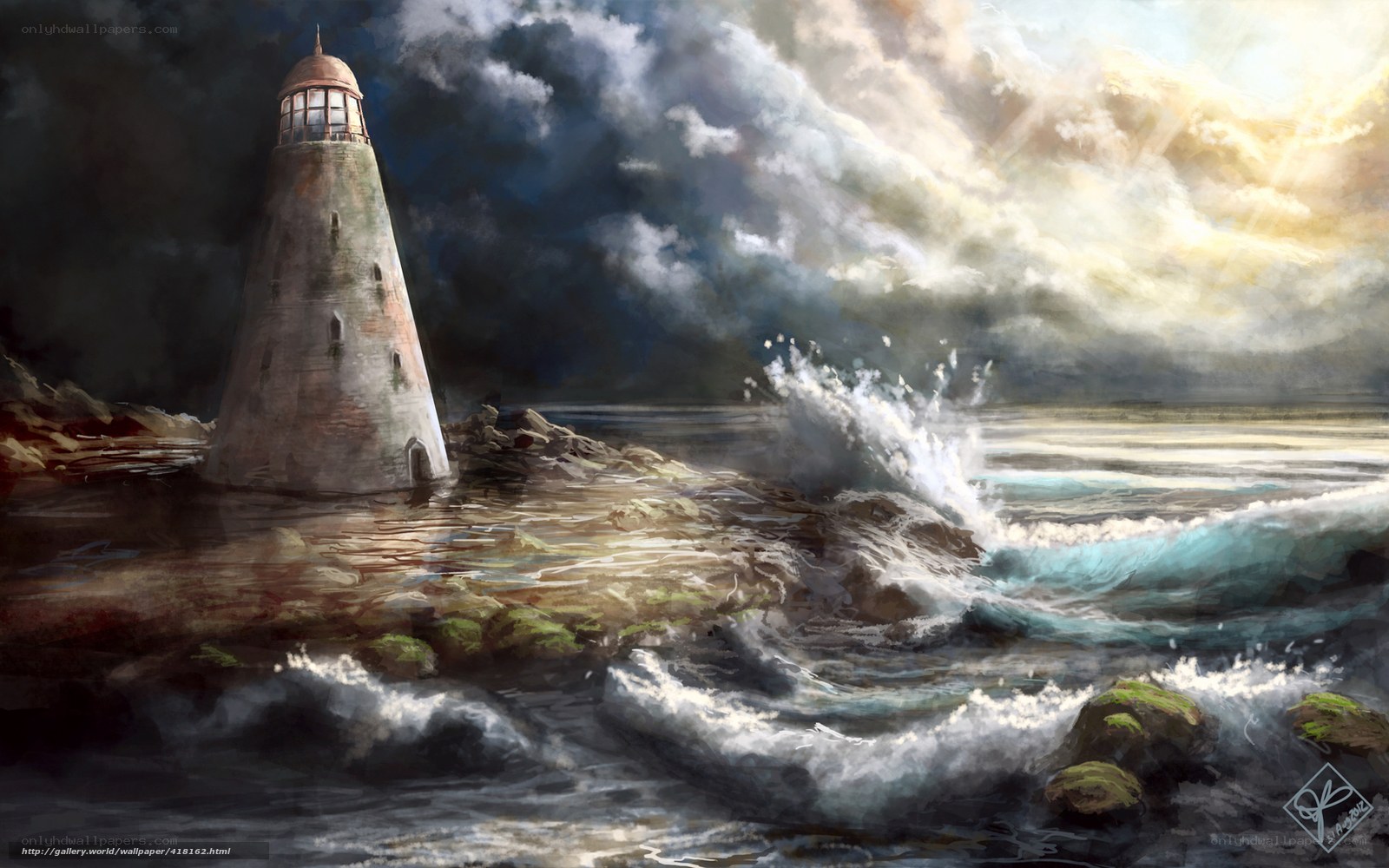 Lighthouse on a stormy coast
