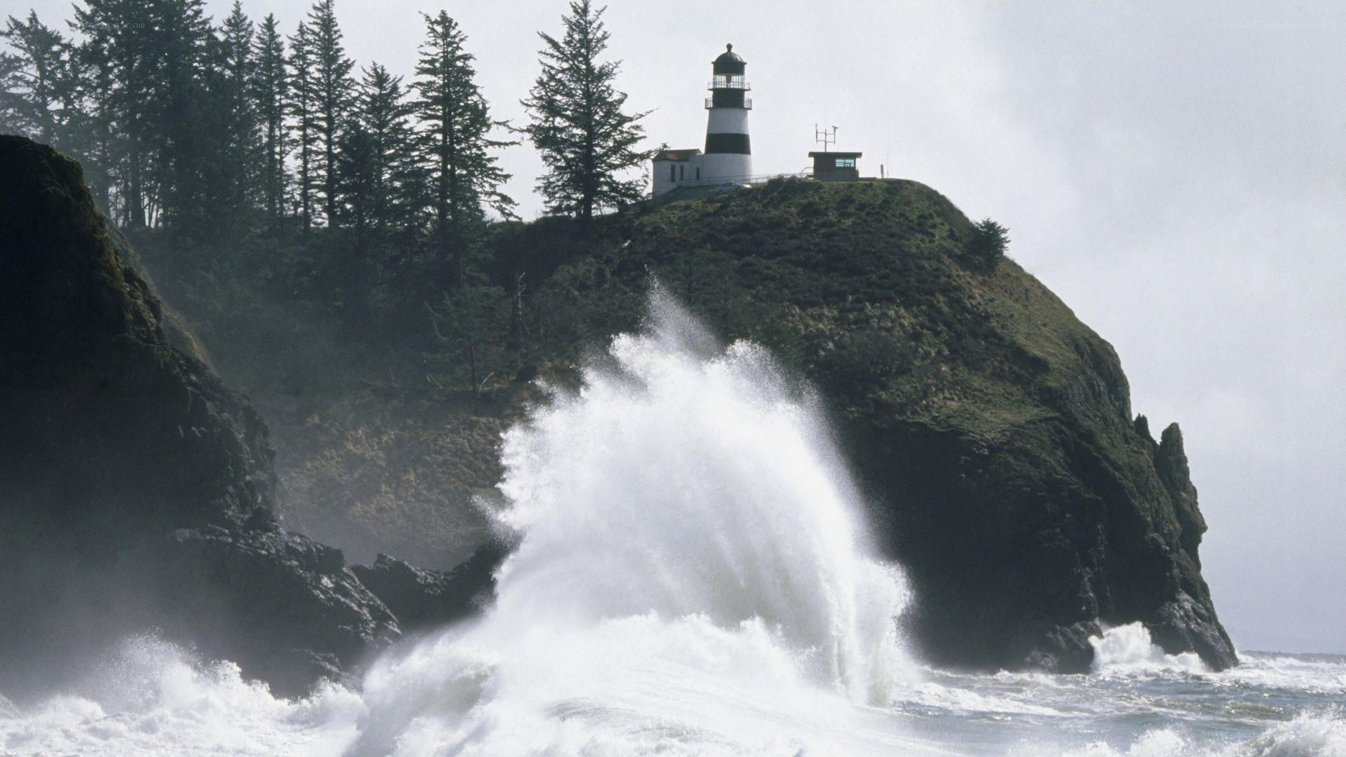 Lighthouse on a stormy coast