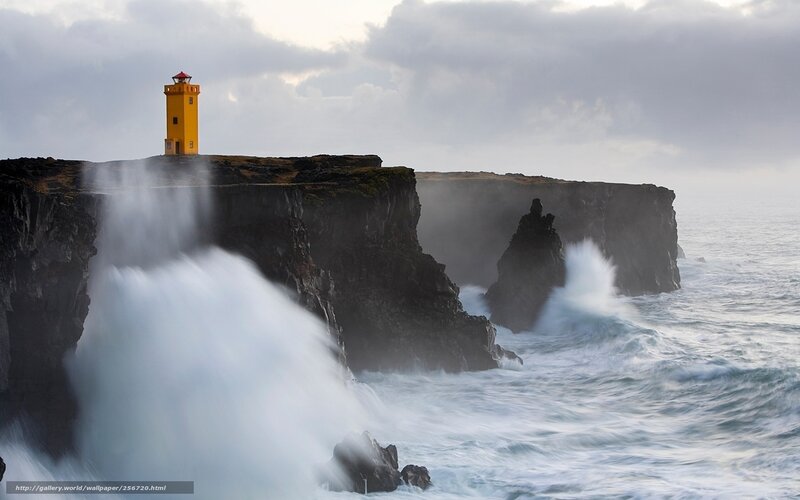 Lighthouse on a stormy coast