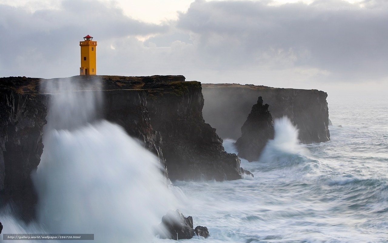 Lighthouse on a stormy coast