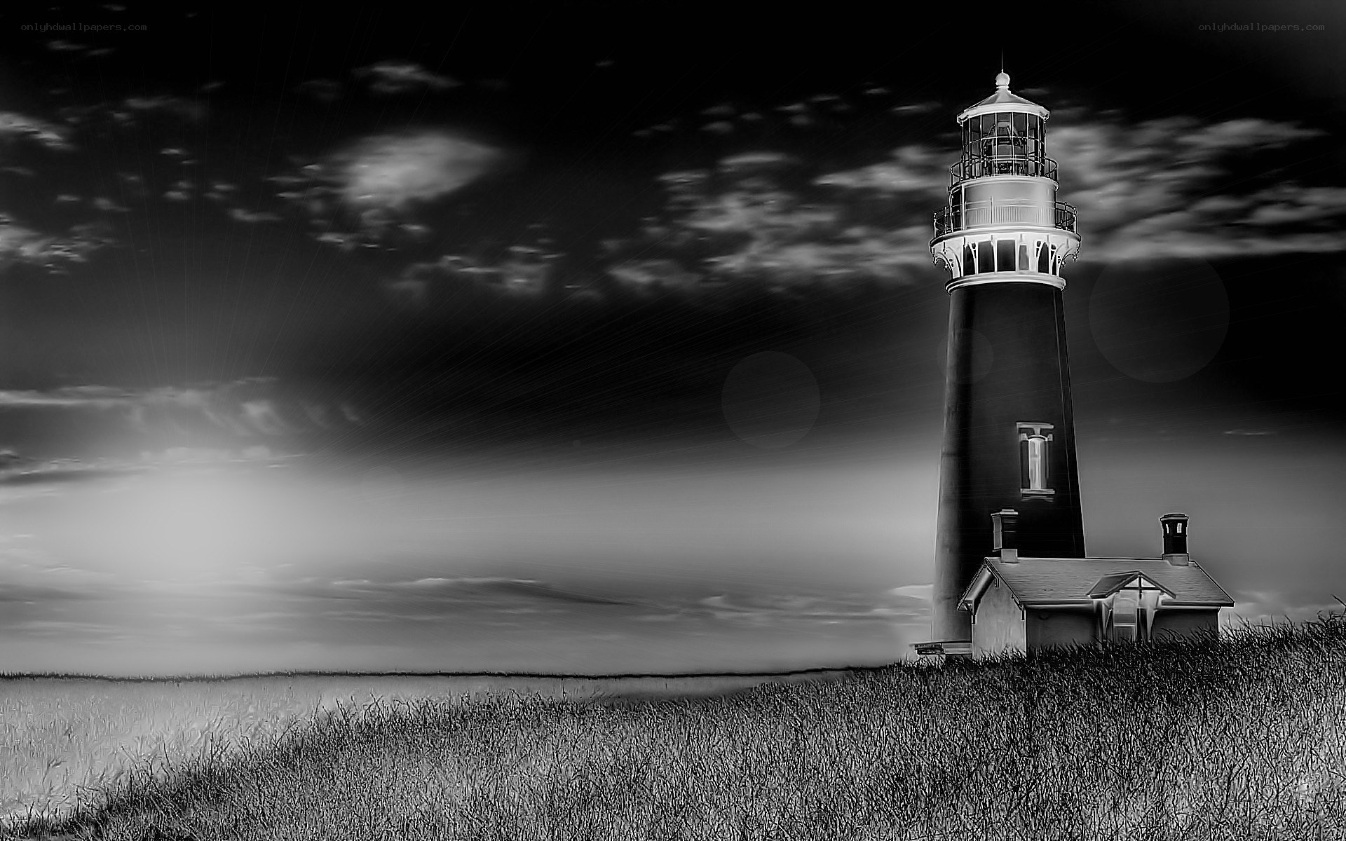 Lighthouse on a stormy night