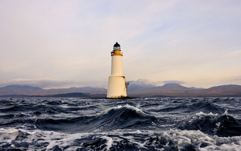 Lighthouse on a stormy sea