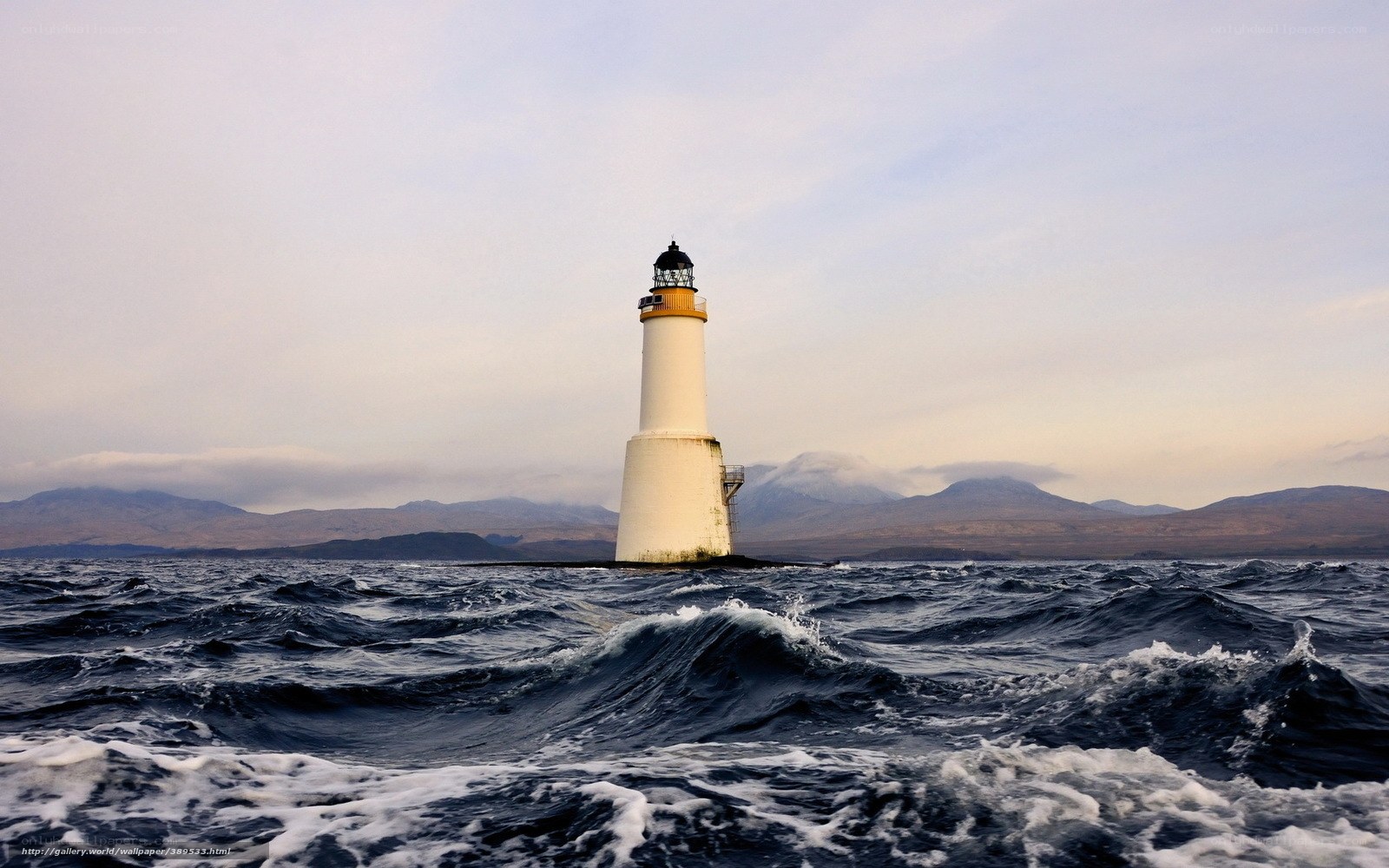 Lighthouse on a stormy sea