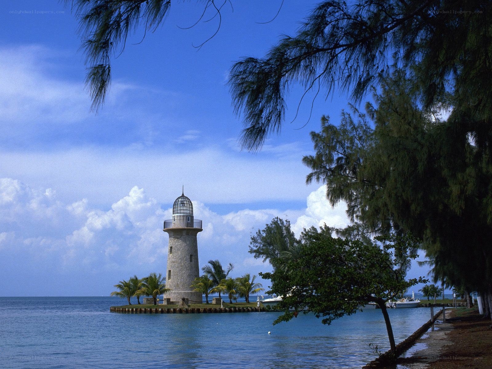 Lighthouse on a tropical island
