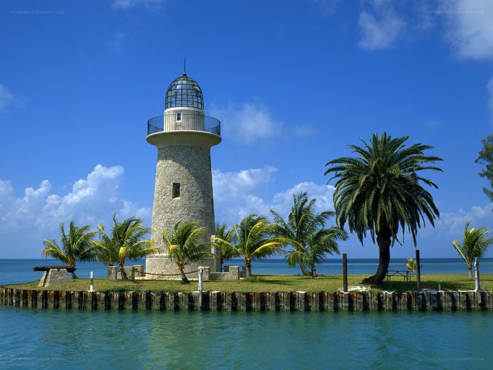 Lighthouse on a tropical island