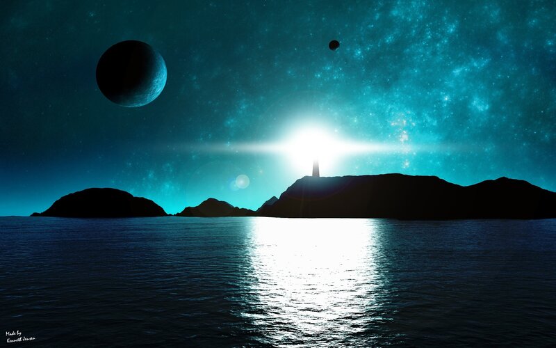 lighthouse on alien planet