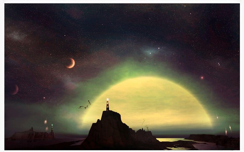 lighthouse on alien planet