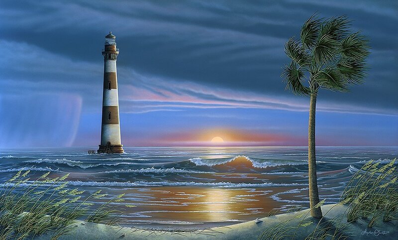 Lighthouse on Beach — Blue