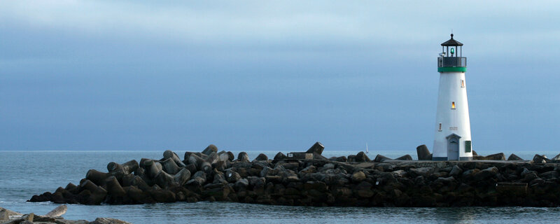 Lighthouse on Breakwater — Blue