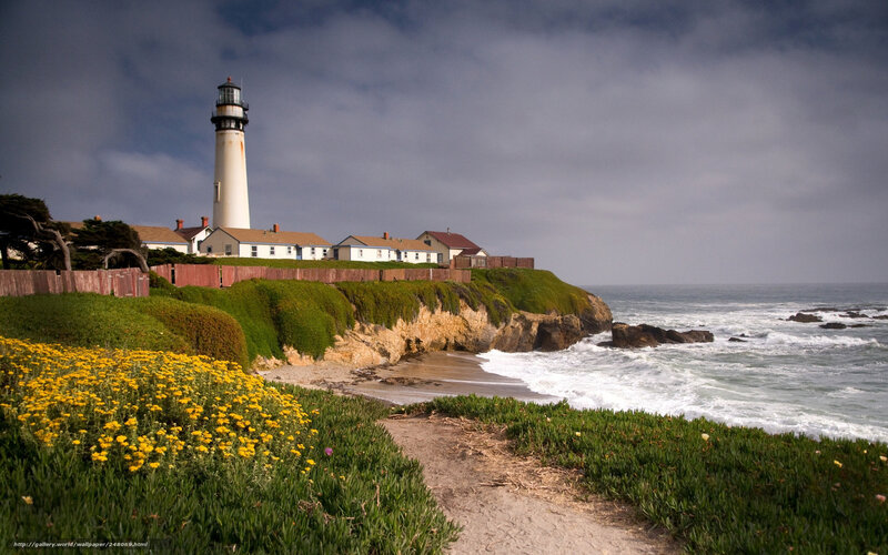 Lighthouse on Cliff — Green, Dramatic, Afternoon
