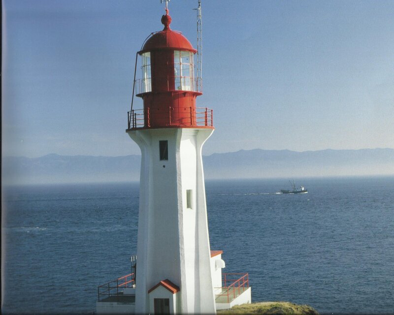 Lighthouse on Cliff — White, Serene