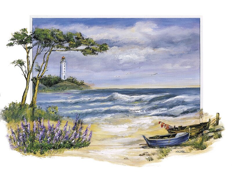 Lighthouse on Coast — Blue