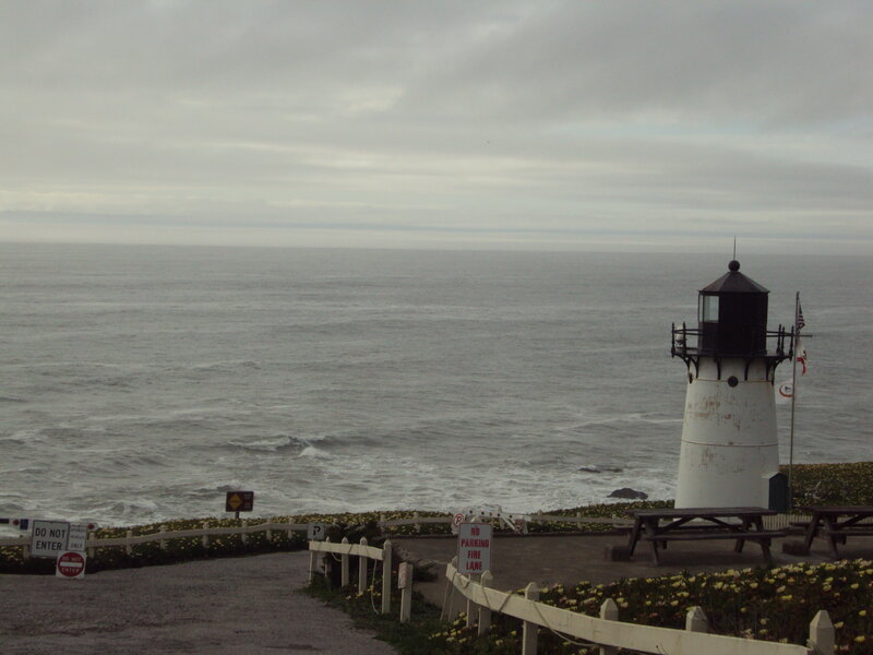 Lighthouse on Coast — Gray