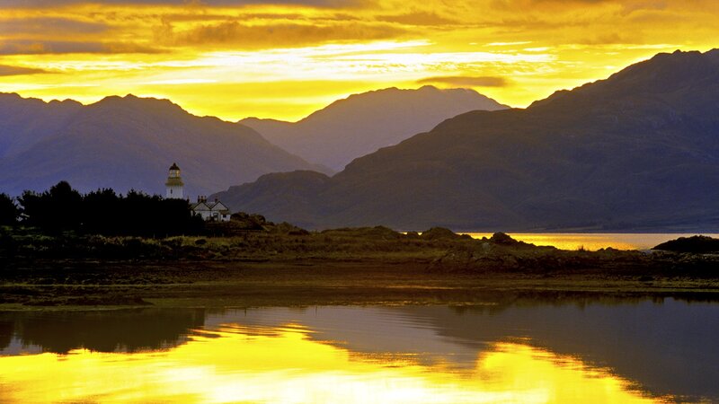 Lighthouse on Coast — Yellow