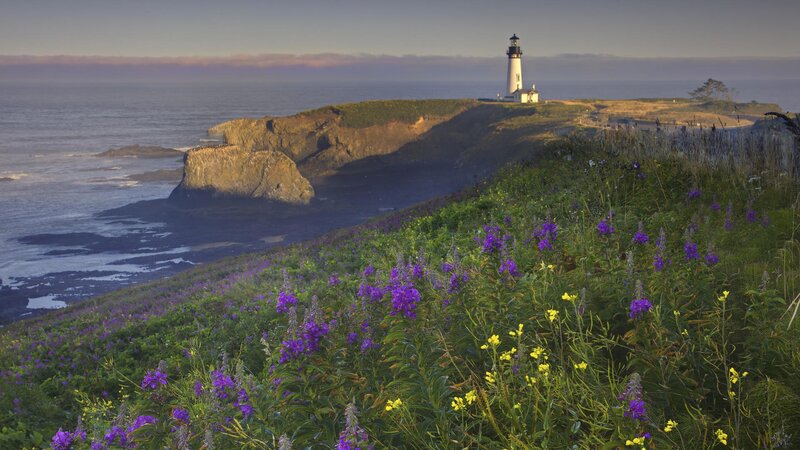 Lighthouse on coastal cliff