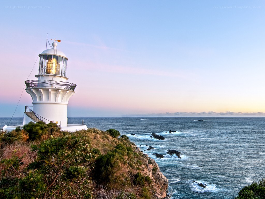 lighthouse on coastal cliff