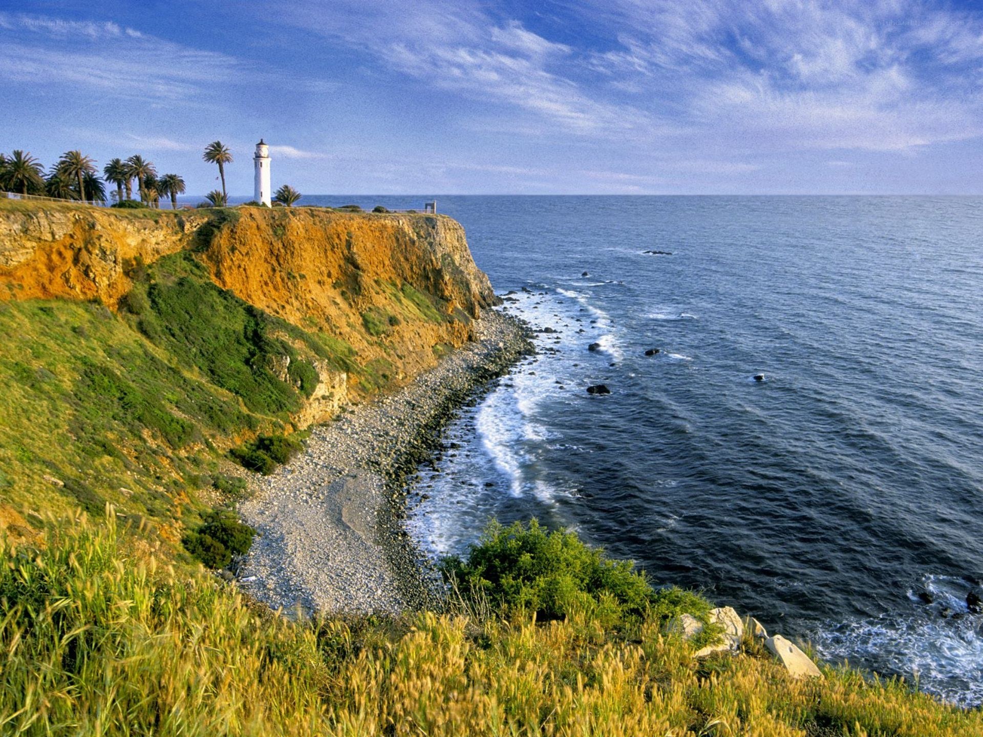 Lighthouse on coastal cliff