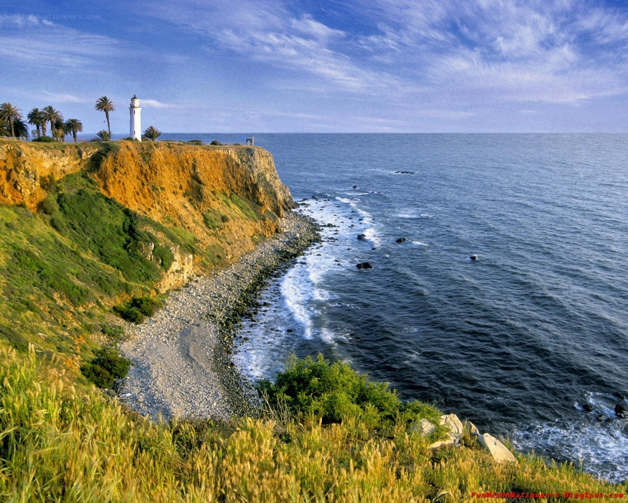lighthouse on coastal cliff