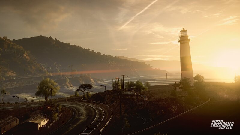 Lighthouse on Coastal Cliff — Golden