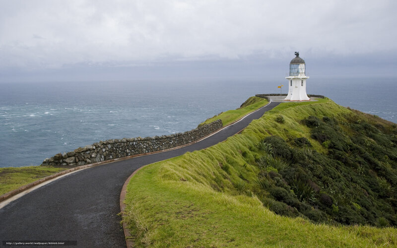 Lighthouse on Coastal Cliff — Green, Serene