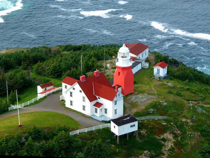 Lighthouse on Coastal Cliff — Red