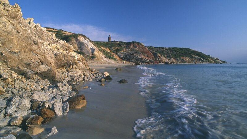 Lighthouse on coastal cliffs