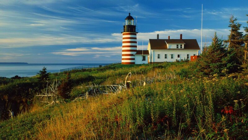 lighthouse on coastal hill