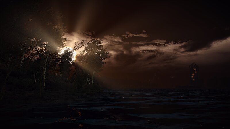 Lighthouse on Dark Lake