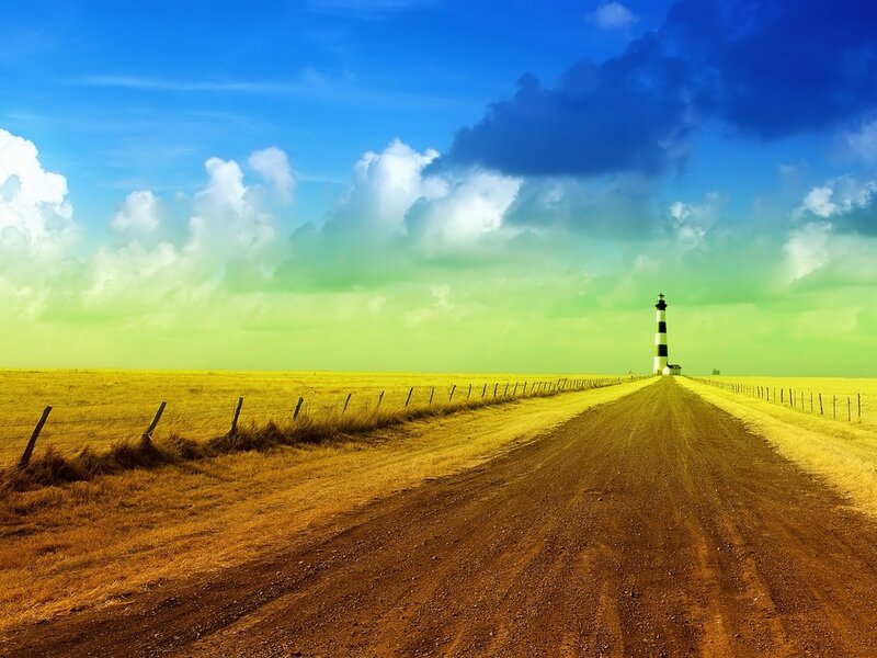 Lighthouse on Dirt Road