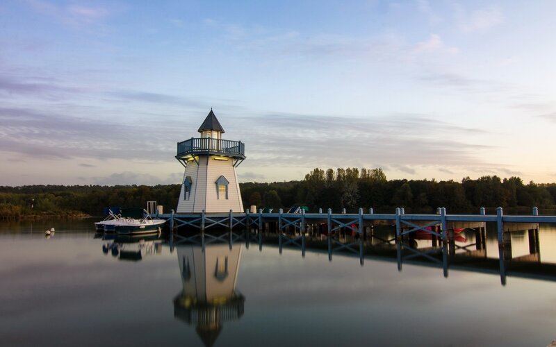 Lighthouse on Dock — Blue