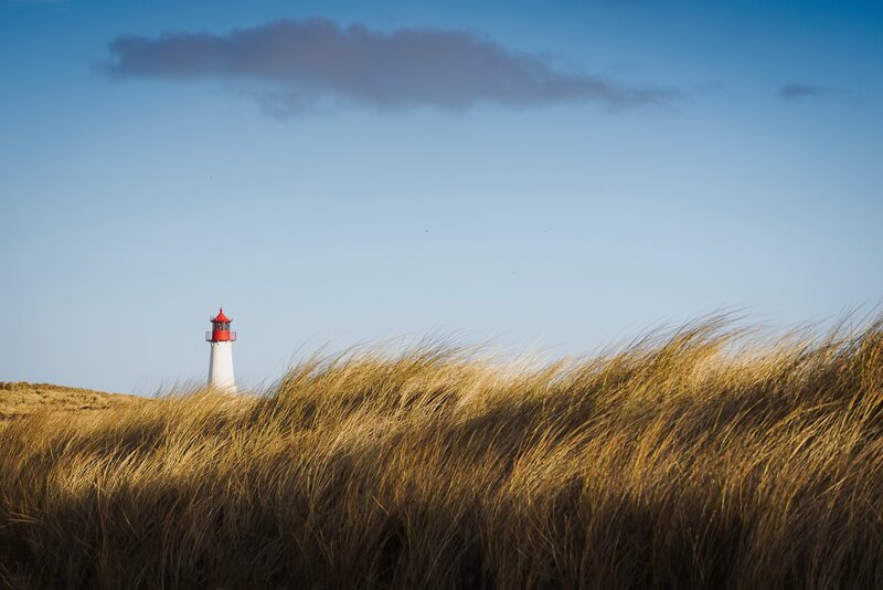 Lighthouse on Dune — Blue, Serene