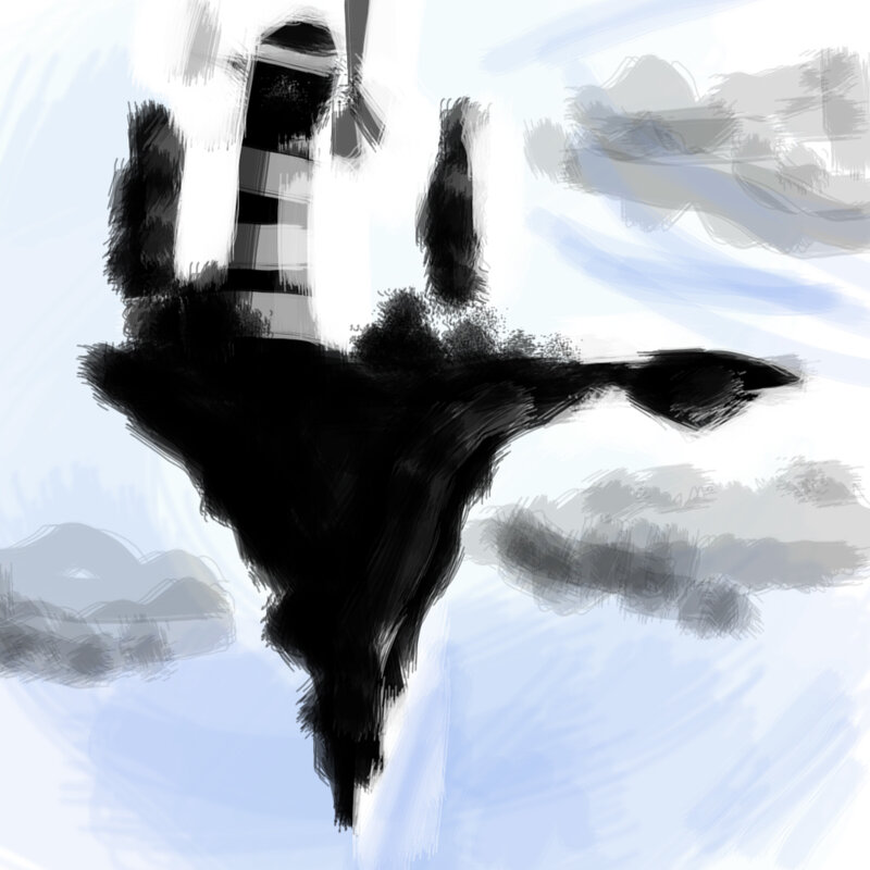 Lighthouse on Floating Island — Black