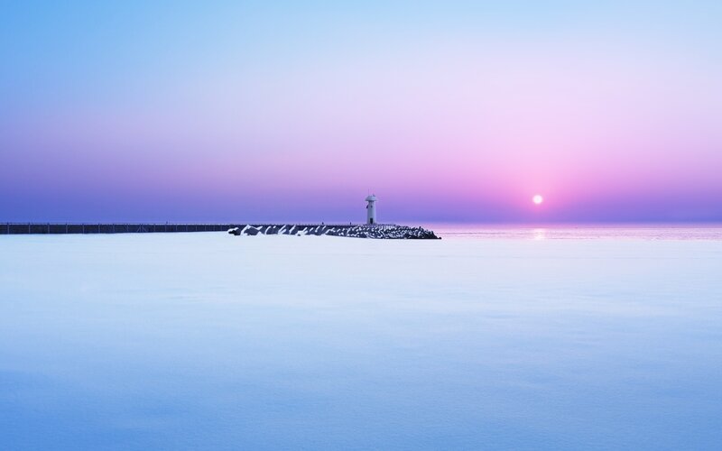 Lighthouse on Frozen Sea
