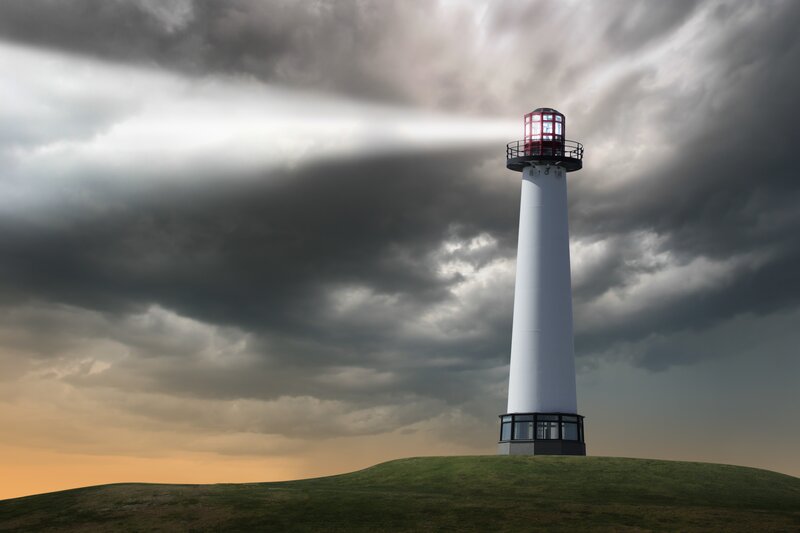 Lighthouse on Grassy Hill — White