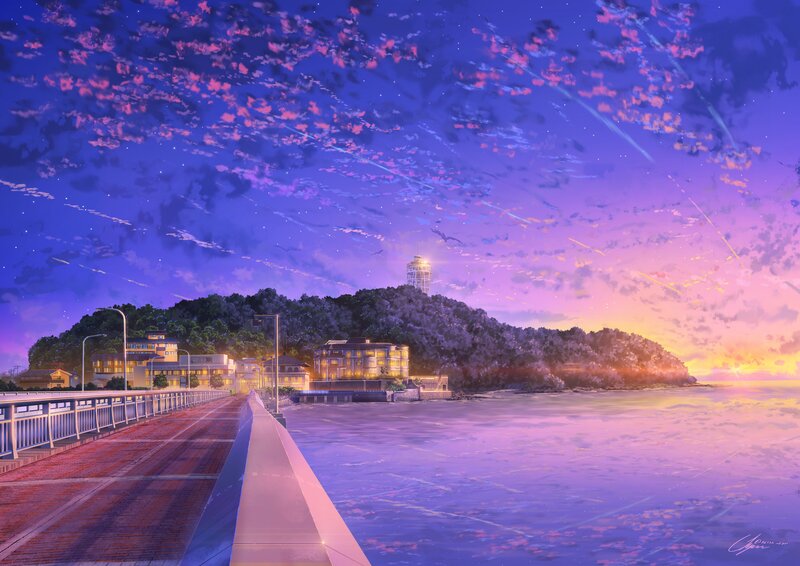 Lighthouse on Hill — Purple