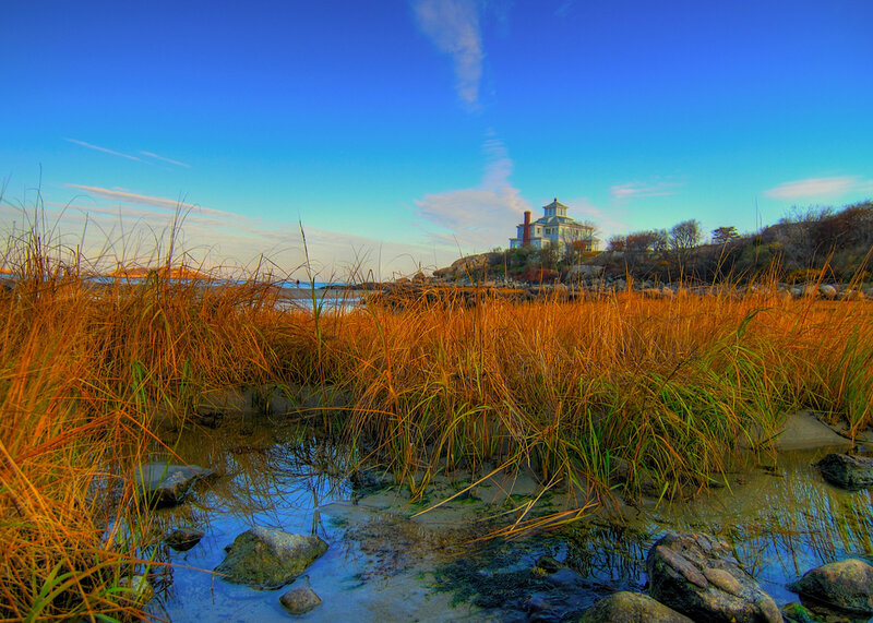 Lighthouse on Hillside — Blue