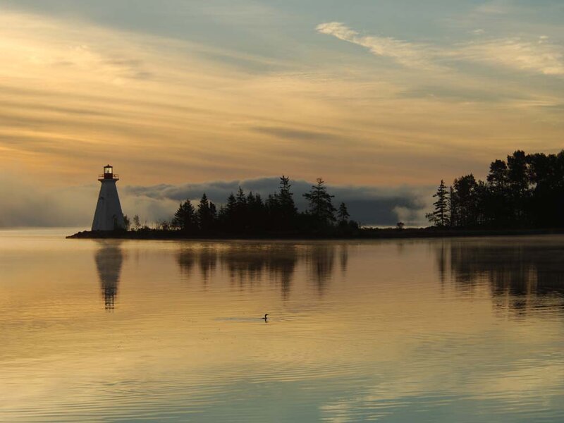 Lighthouse on Island — Gold