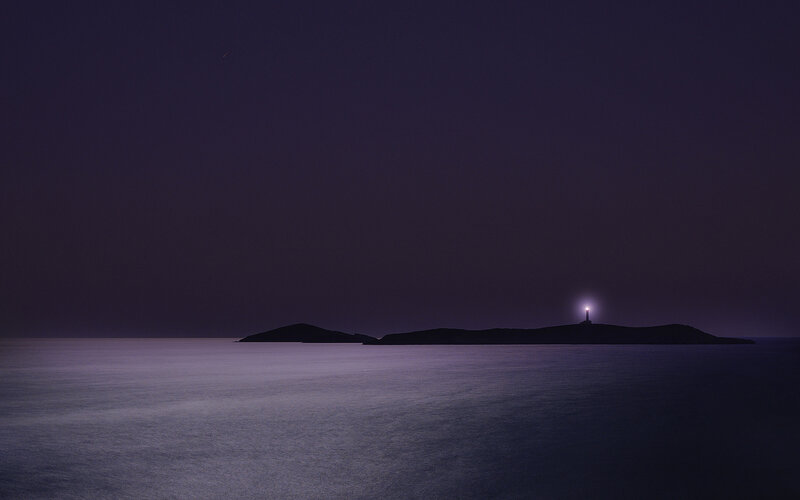 Lighthouse on Island — Purple