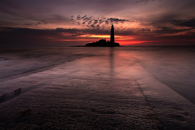 Lighthouse on Island — Red