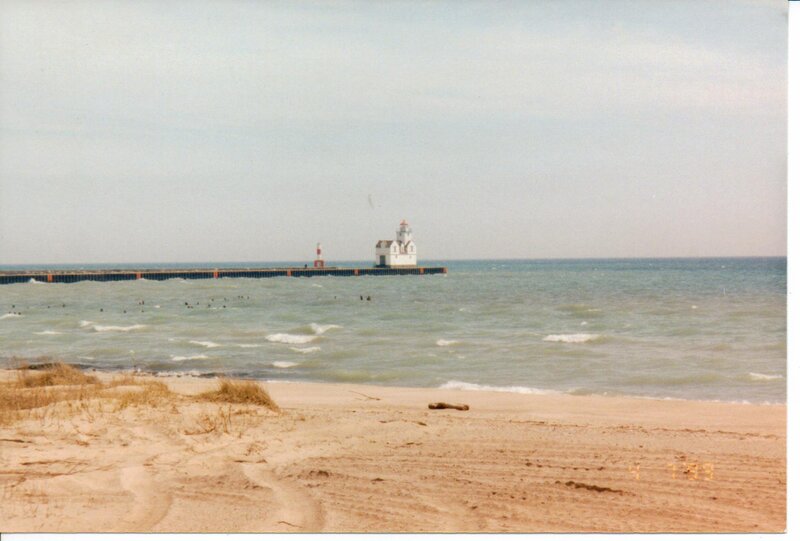 Lighthouse on Pier — Blue, Calm, Afternoon, Photograph
