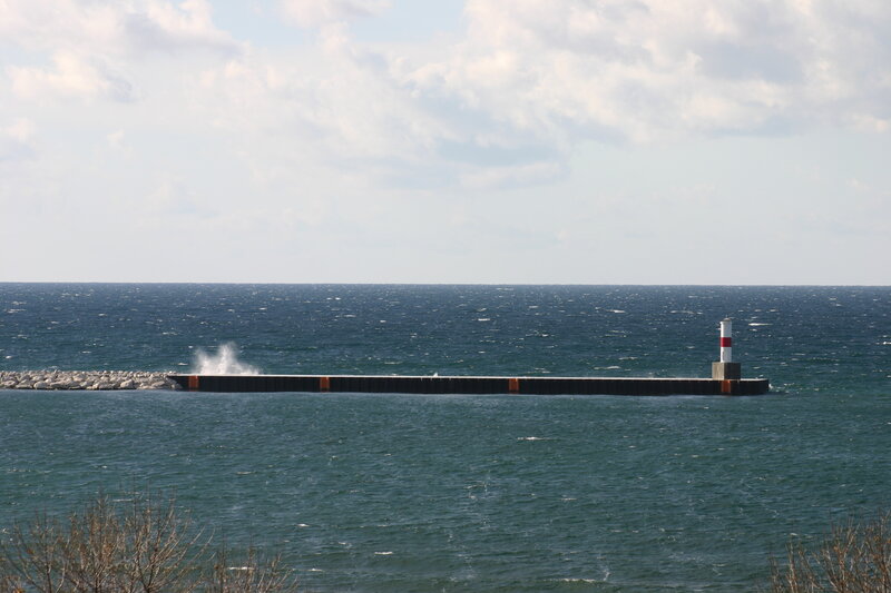 Lighthouse on Pier — Blue, Calm