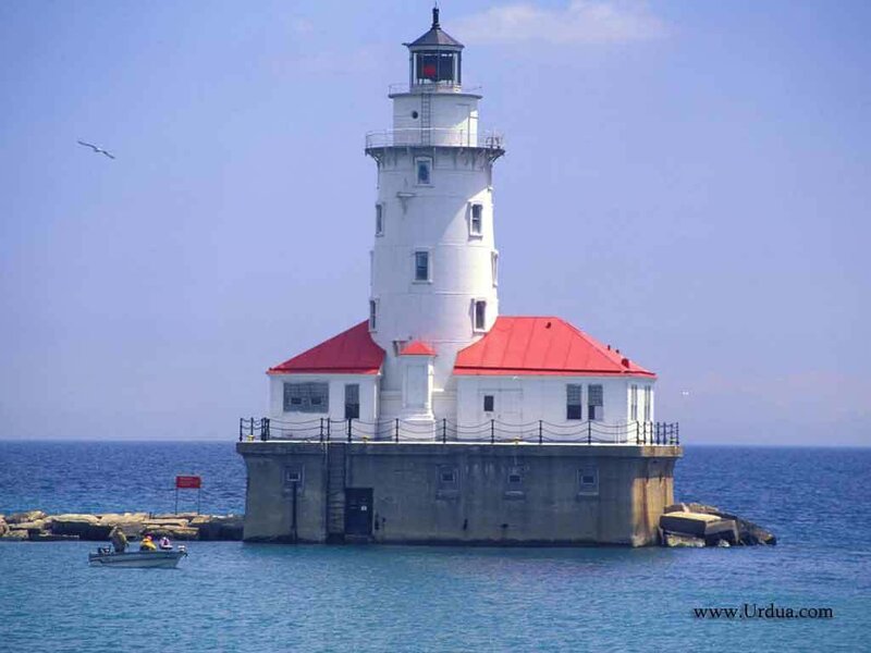 Lighthouse on Pier — Blue, Serene, Afternoon
