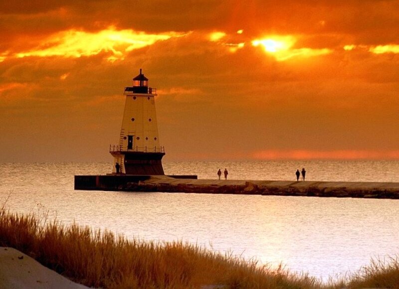 Lighthouse on Pier — Orange