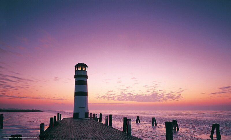 Lighthouse on Pier — Purple
