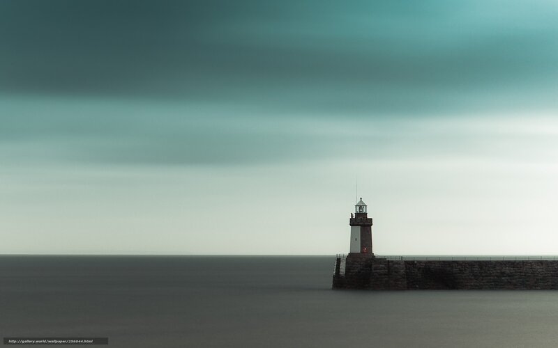 Lighthouse on Pier — Teal