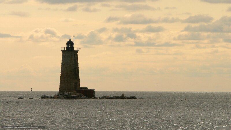 Lighthouse on Rocks — Gray