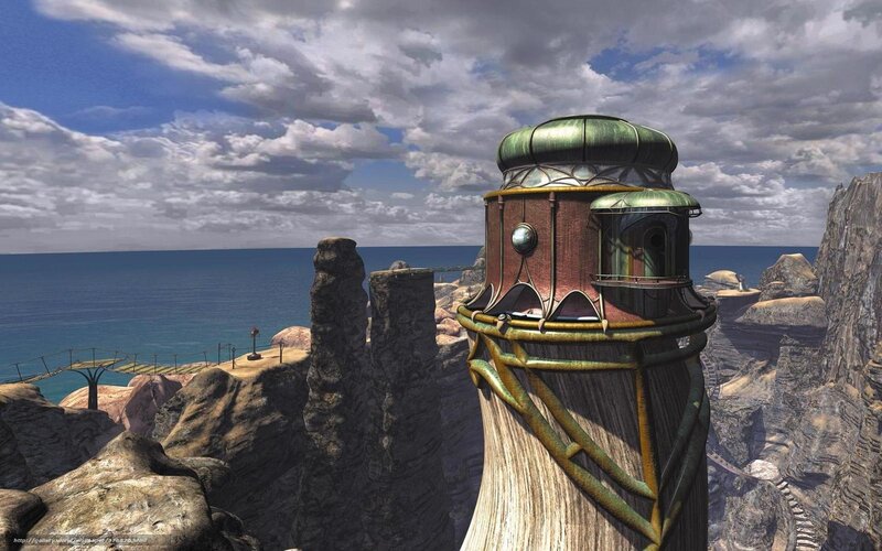 Lighthouse on Rocky Cliff — Blue, Dramatic, Afternoon, 3d Render