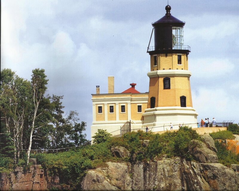Lighthouse on Rocky Cliff — Yellow, Serene